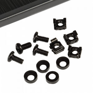 19" разделяемая панель с щеточным вводом, черная